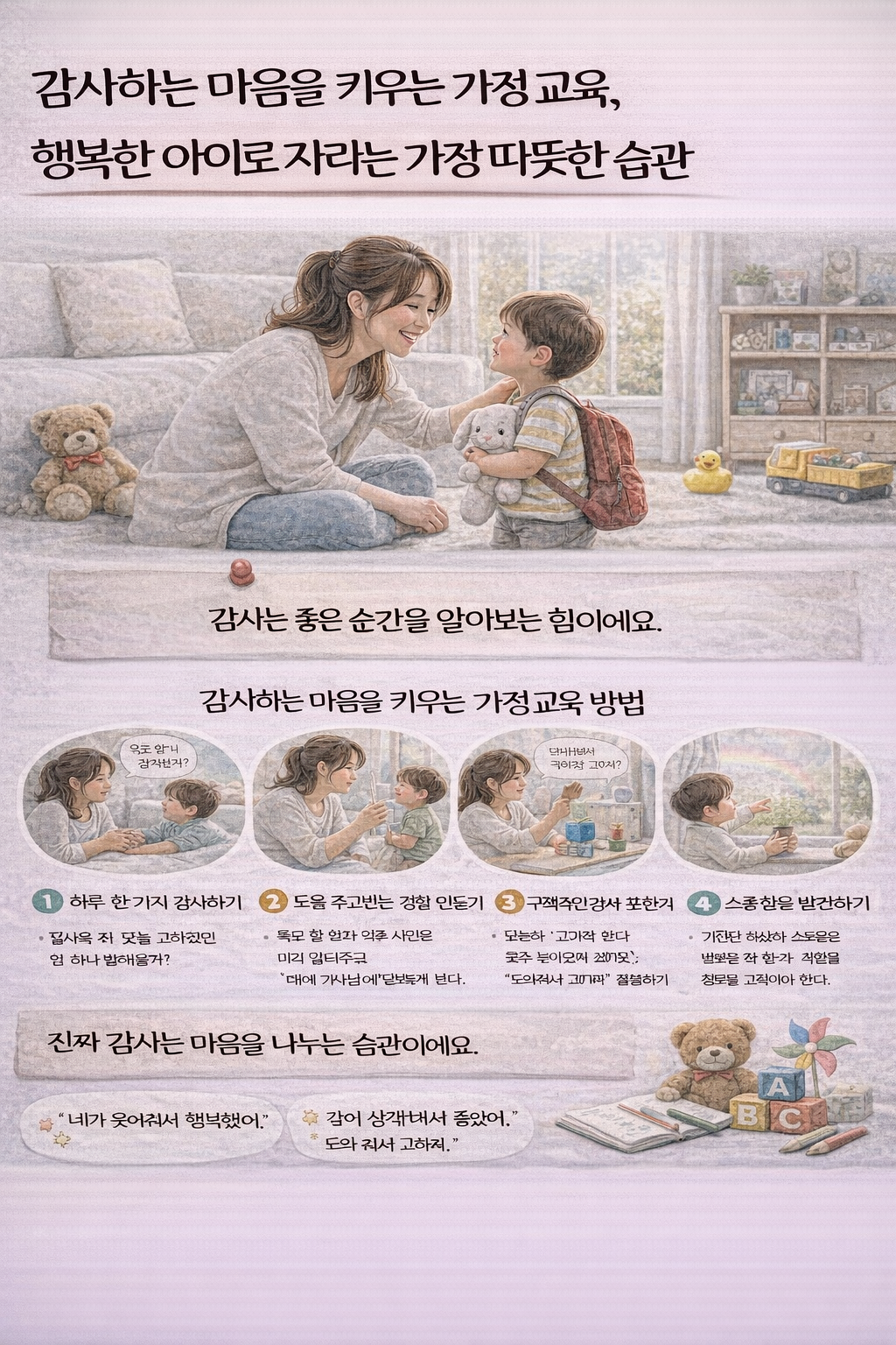 감사하는 마음을 키우는 가정교육, 행복한 아이로 자라는 가장 따뜻한 습관