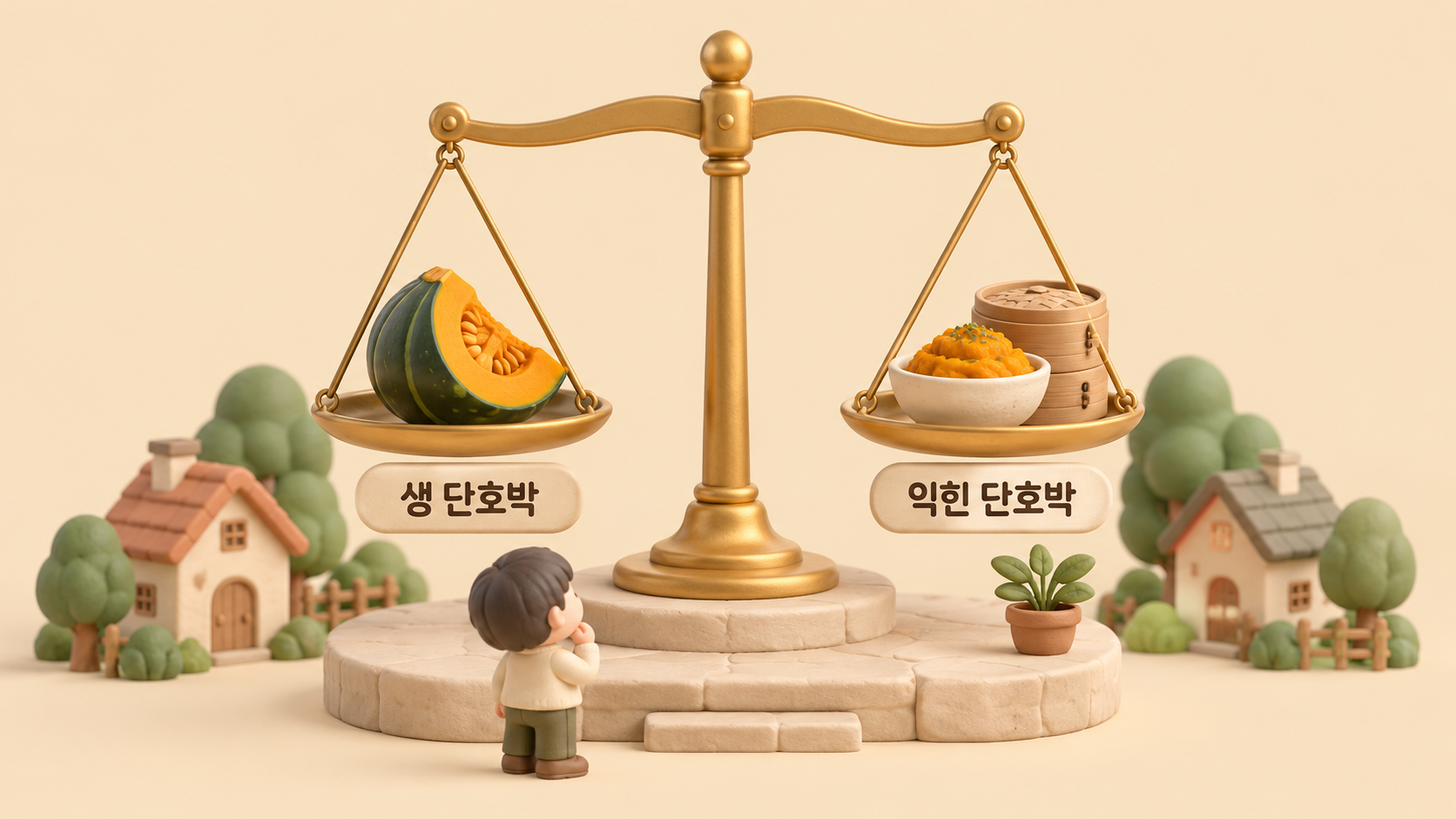 생 단호박 익힘 저울