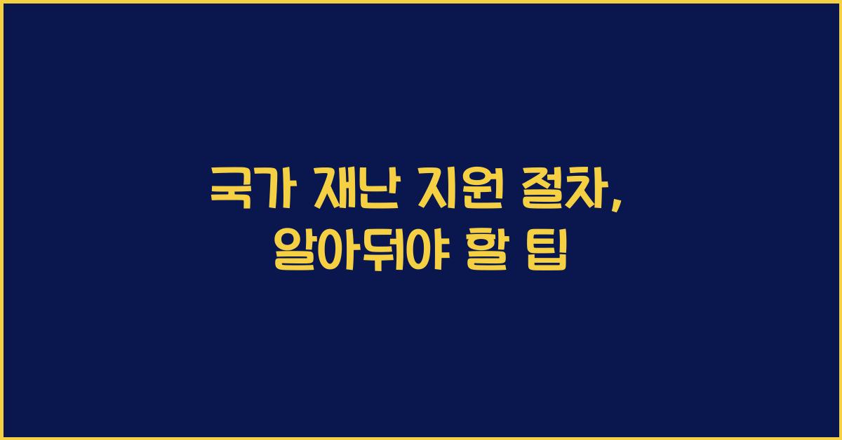 국가 재난 지원 절차