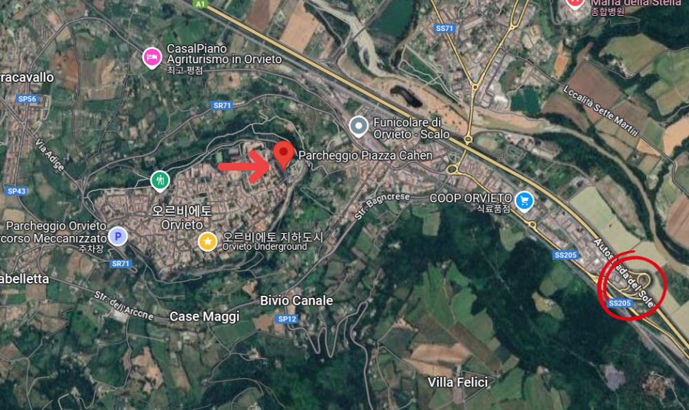 지하도시 오르비에토 주차하기