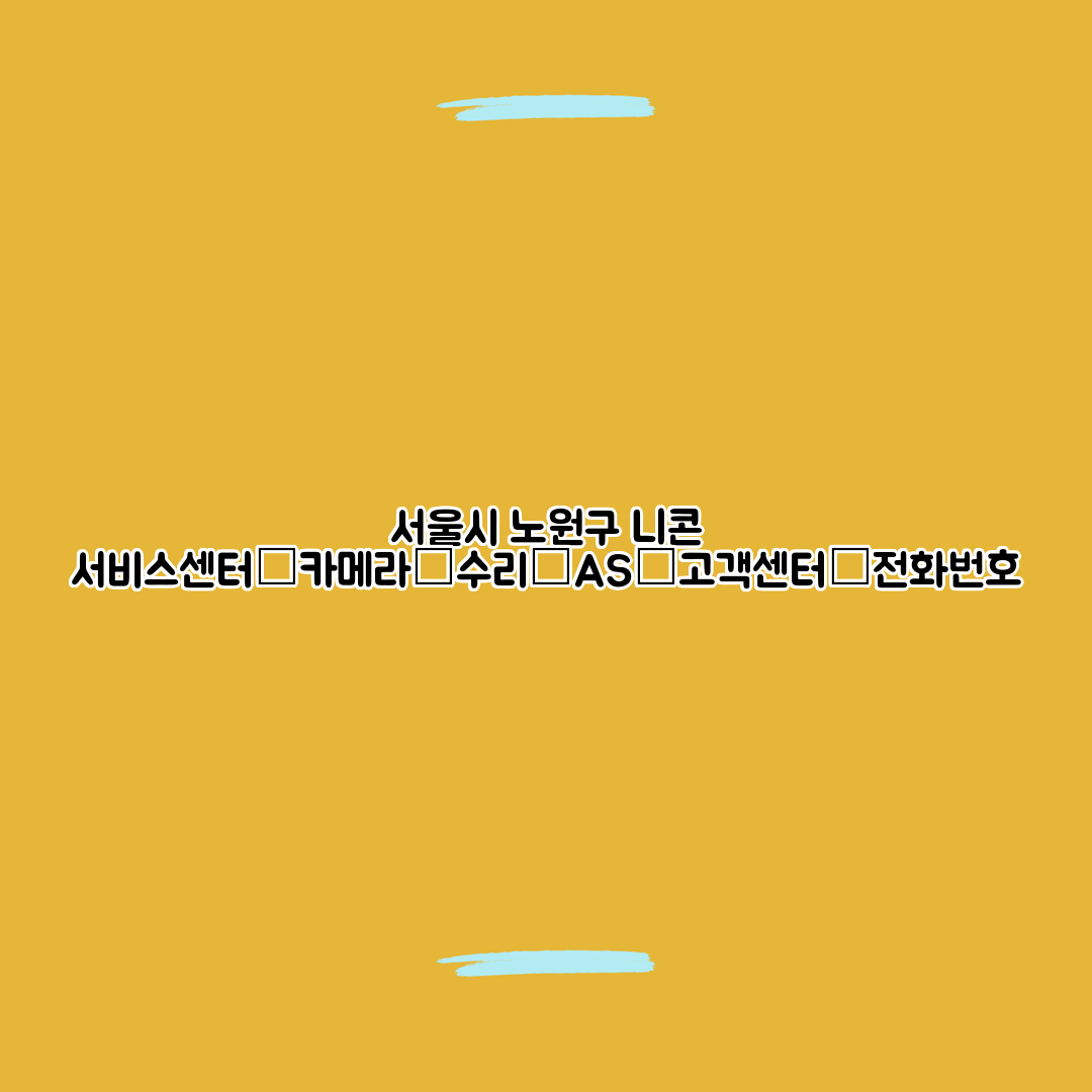 서울시 노원구 니콘 서비스센터│카메라│수리│AS│고객센터│전화번호