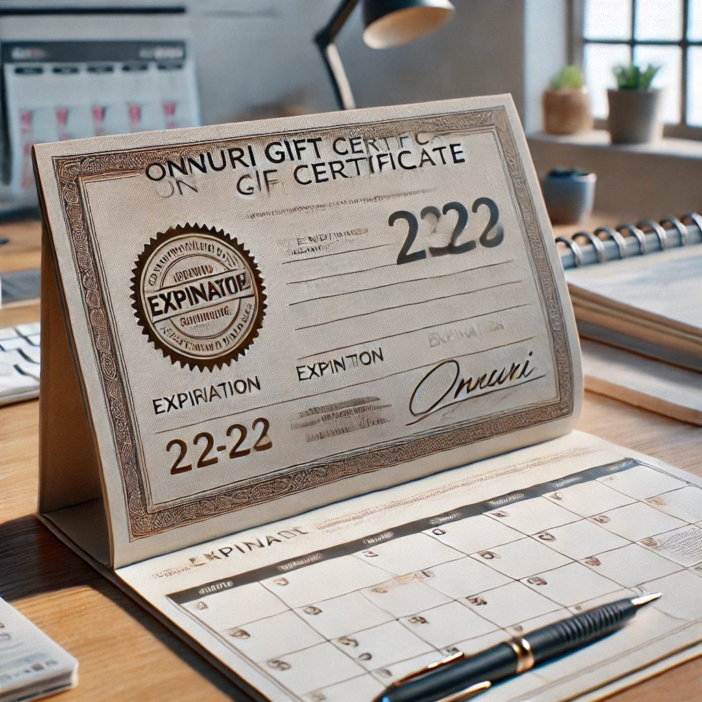 상품권 유효기간이 표시된 뒷면