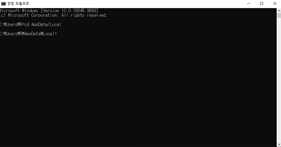 Roblox 실행 오류 해결 cd AppData Local 명령어 입력