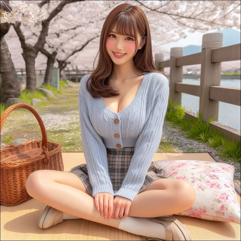 일본 벚꽃 여행 중인 여행자