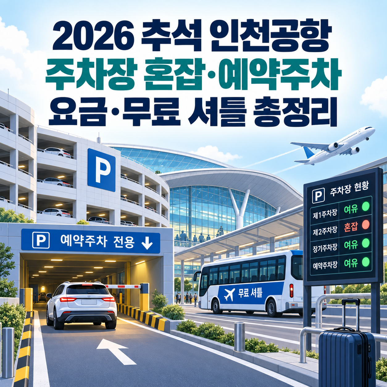2026 추석 인천공항 주차장 혼잡도 - 예약주차·주차요금·무료 셔틀 이용법