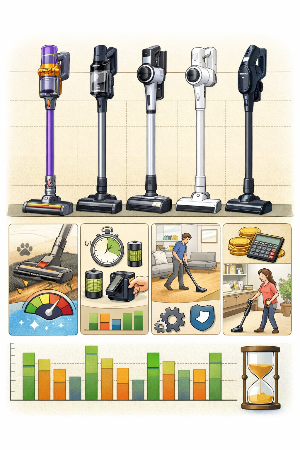 무선청소기 최신 5종 흡입력과 사용시간 비교