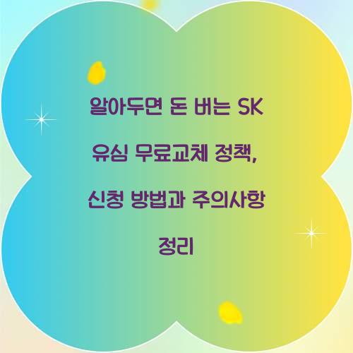 알아두면 돈 버는 SK 유심 무료교체 정책의 모든 것
