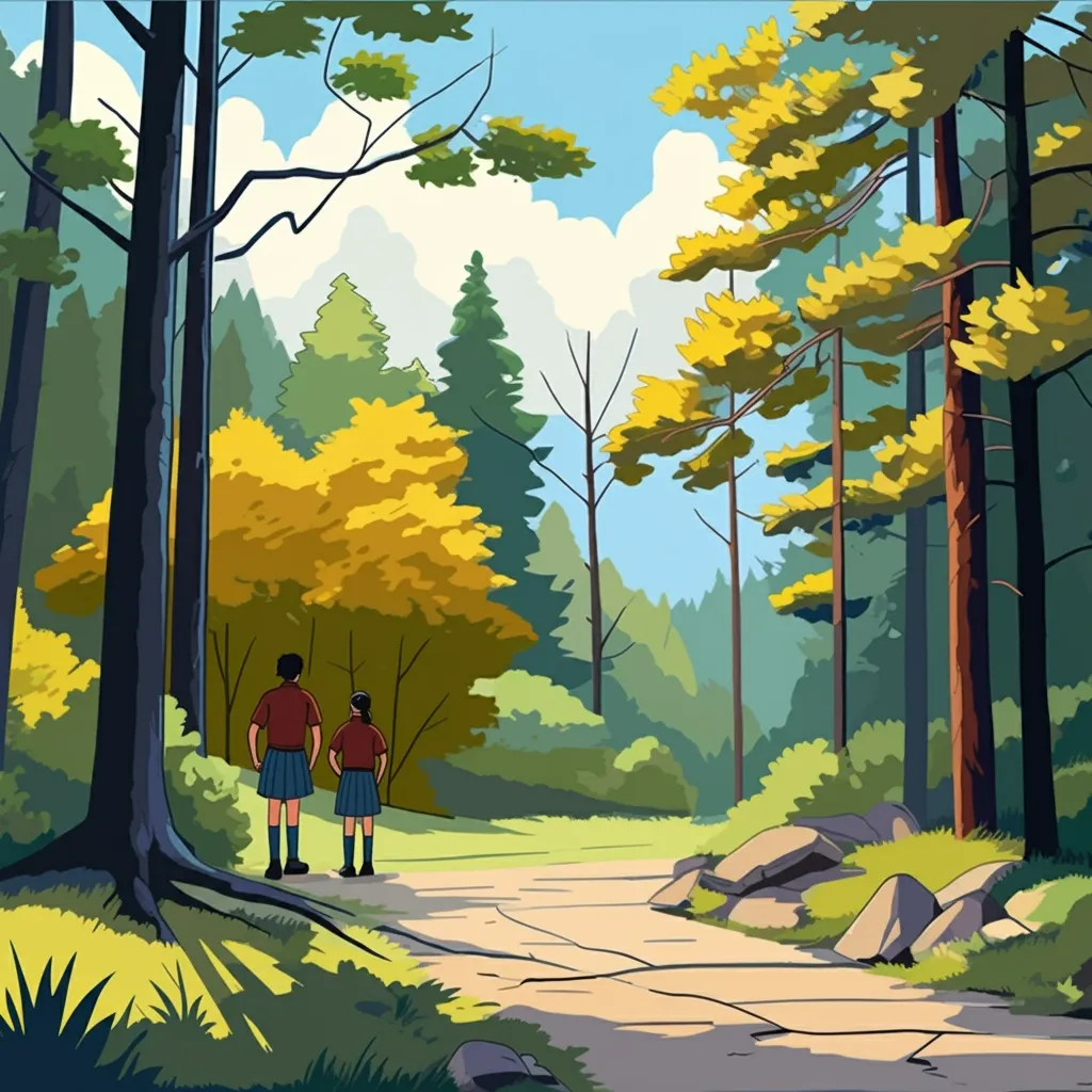 여학생 두명이 체험학습을 하는 장면