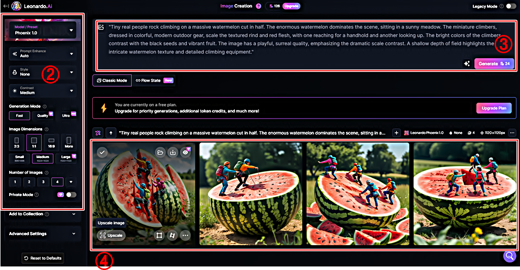 이미지 생성 순서와 결과│레오나르도 AI 상업적 이용가능한 무료 이미지 생성기