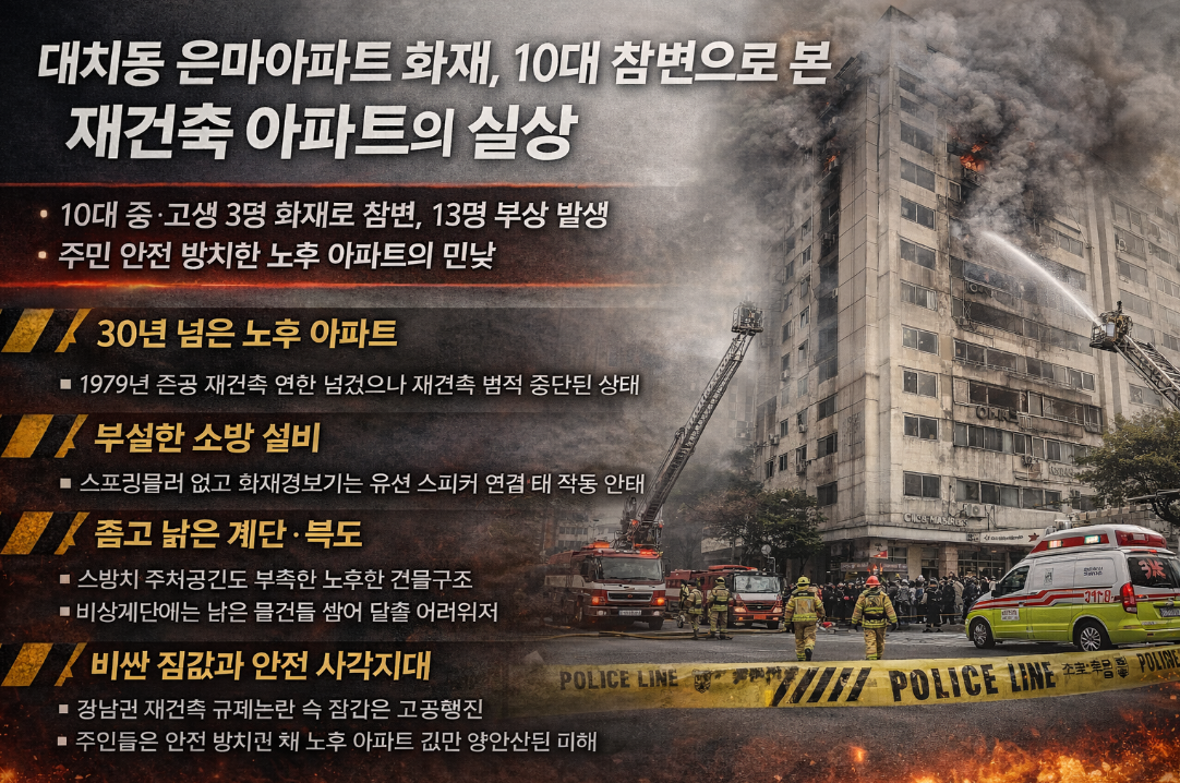 대치동 은마아파트 화재 참사로 드러난 재건축 아파트의 충격적 실상
