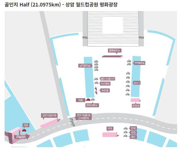 2024 서울 하프마라톤 도착지 안내