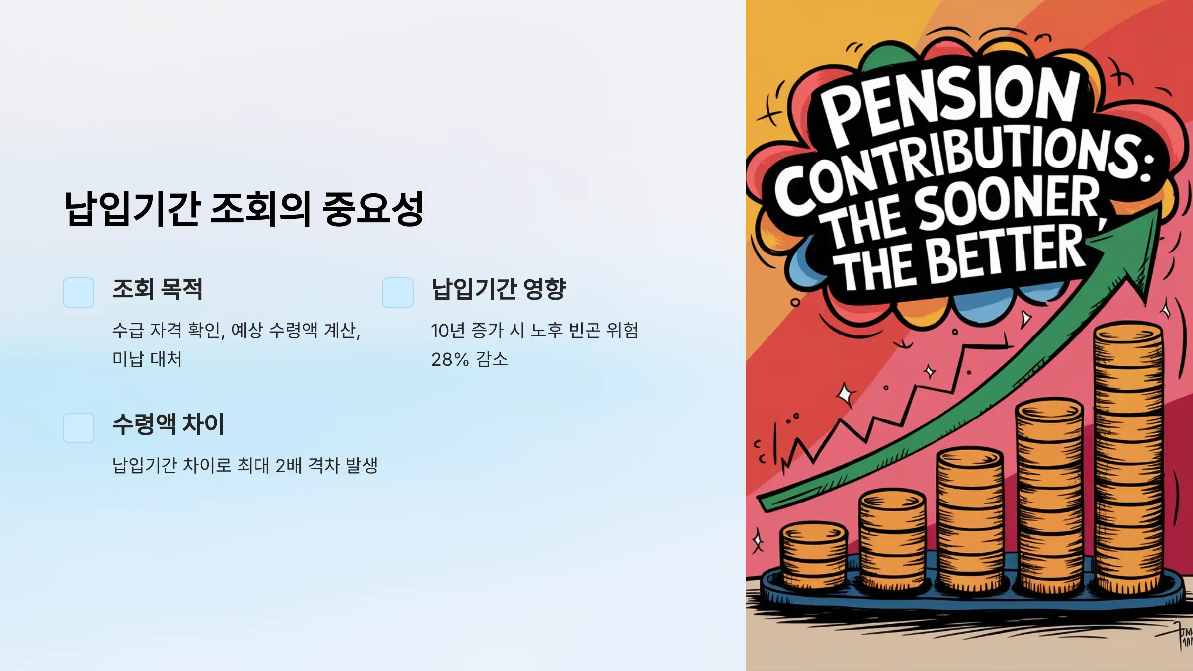 2025년 국민연금 납입기간조회, 납입기간, 가입내역조회, 추후납부, 임의계속가입제도