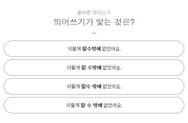 할 수 밖에 띄어쓰기 맞춤법 사용예시_5