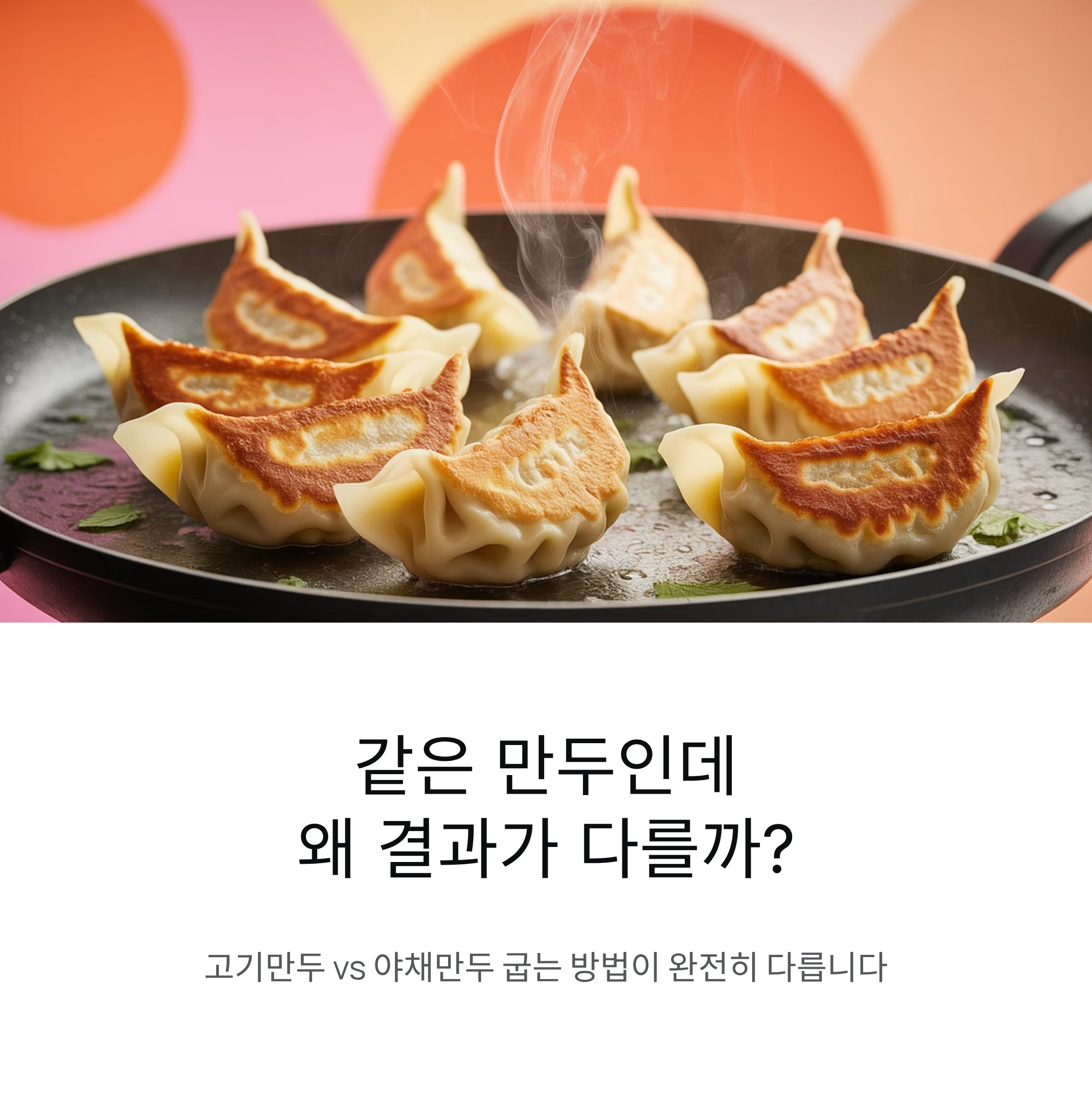 고기만두와 야채만두 구울 때 차이점과 최적 조건 한눈 정리