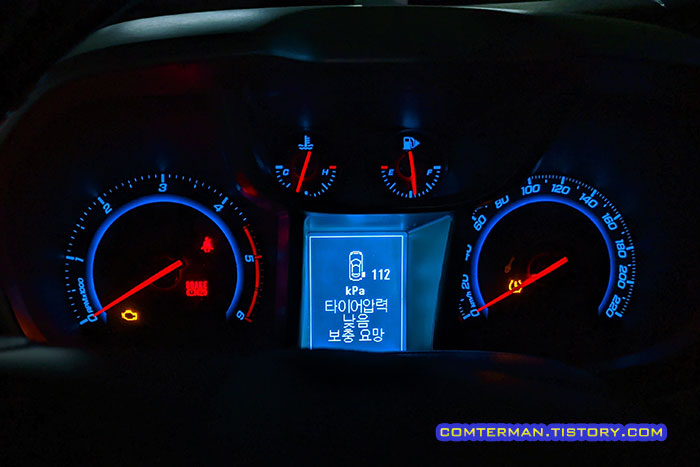 올란도 TPMS 타이어 압력 경고