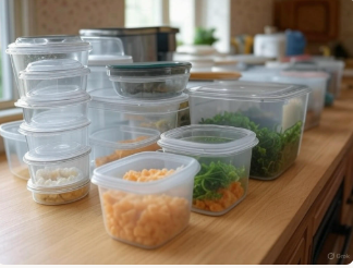 다양한 주방 보관 용기 사진