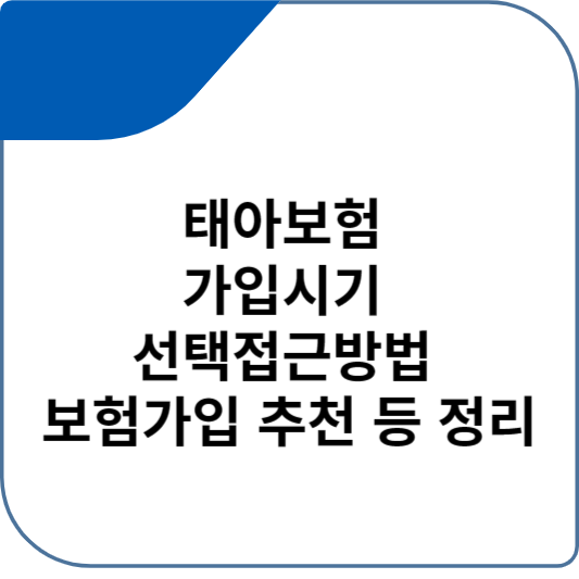 태아보험 가입시기 선택접근방법 보험가입 추천 등 정리