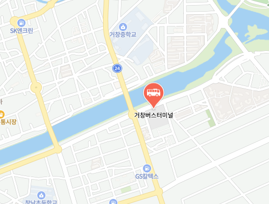 거창버스터미널 위치-지도