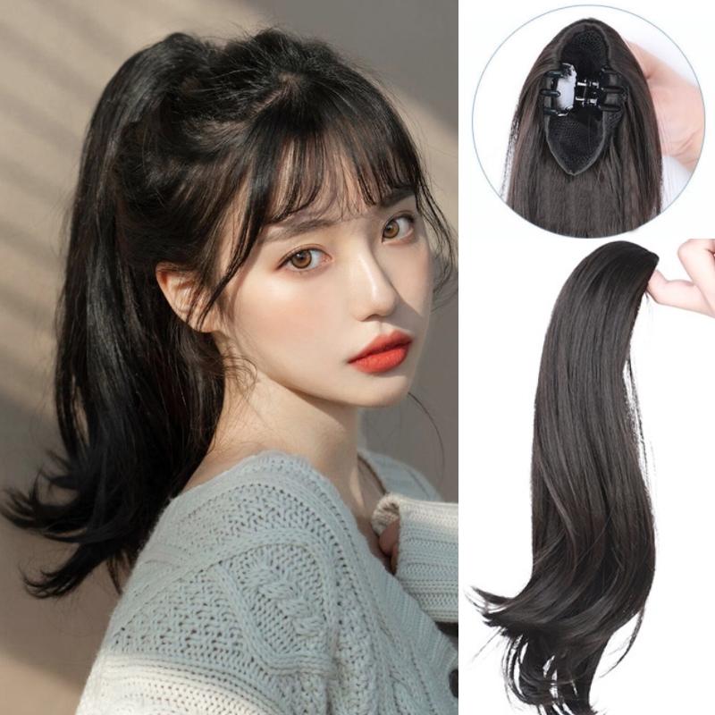 위그 롱 웨이브 포니테일 집게가발 여신 긴머리 부분가발