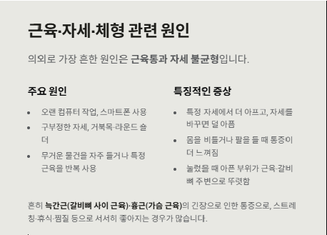 가슴이 뻐근한 증상의 이유와 해결방법