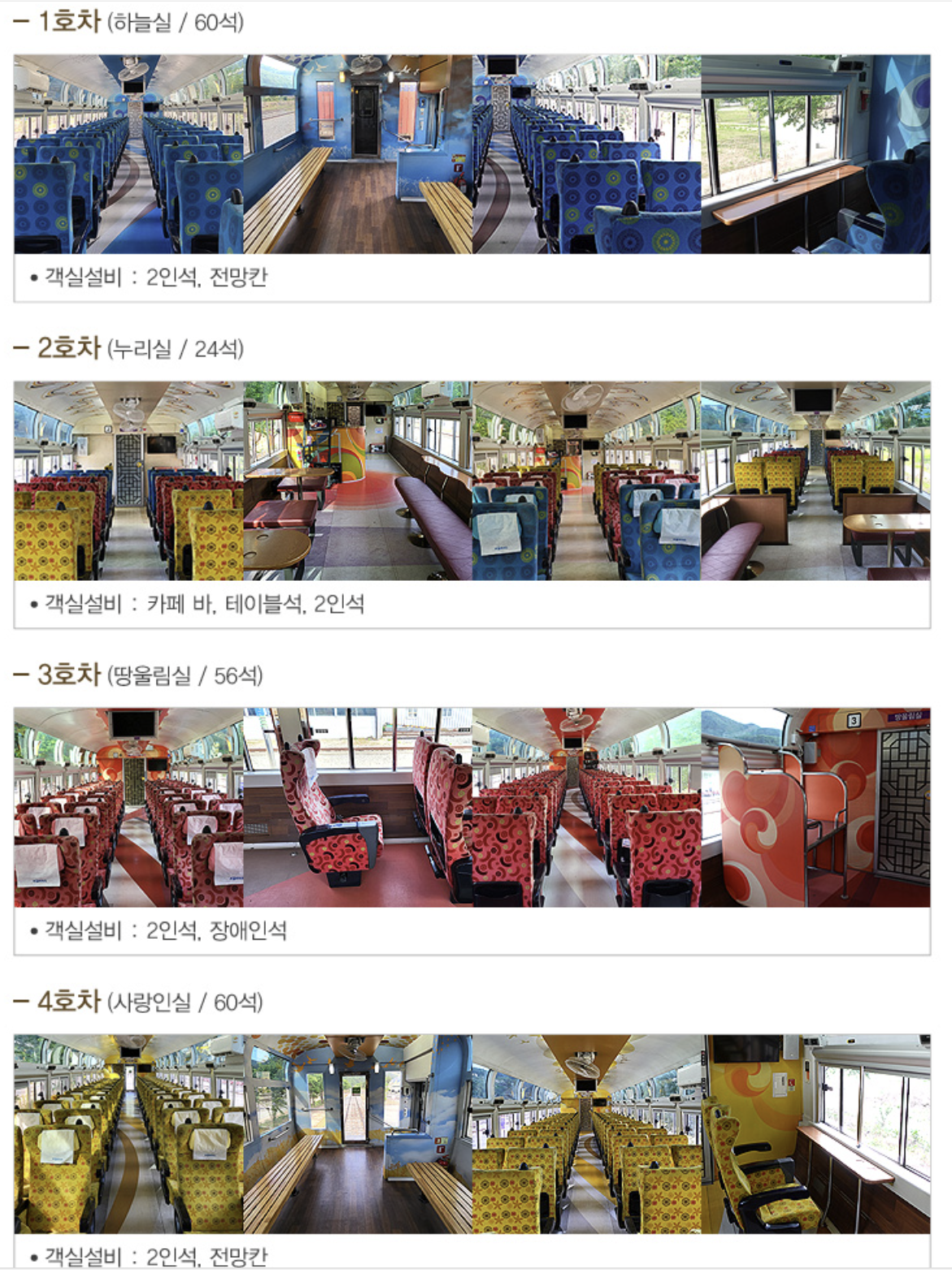 정선아리랑열차 객실