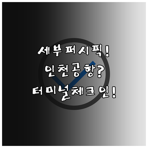 세부퍼시픽 인천공항 터미널과 체크인 ..
