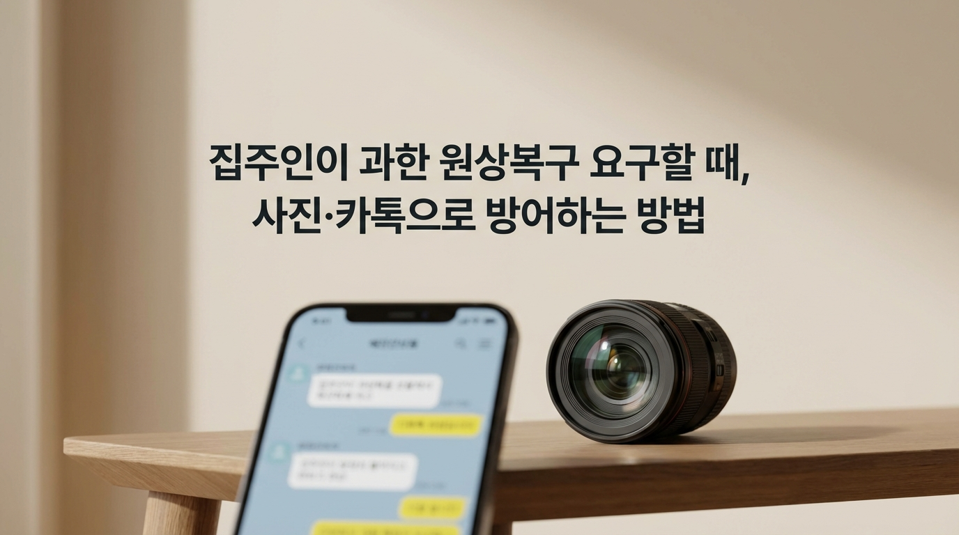 집주인 과한 원상복구 요구 방어법! 입주 사진 촬영법, 카톡 증거 확보, 감가상각 계산, 분쟁조정 절차까지 실제 사례와 함께 정리. 보증금 지키는 완벽 가이드