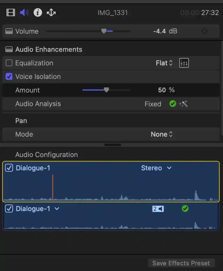 인스펙터 패널 부분사진