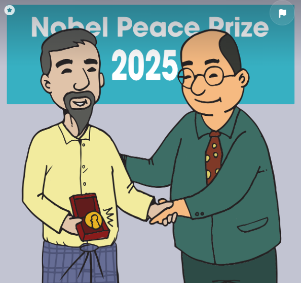 노벨상을 수상하고 있는 사람