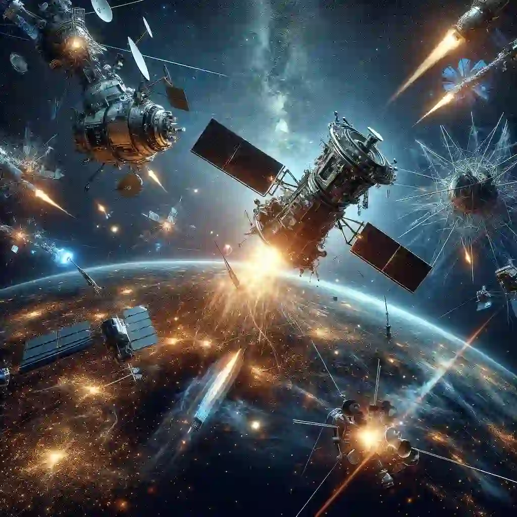 인공위성 전쟁을 묘사한 그림