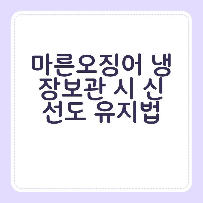 마른오징어 냉장보관 시 신선도 유지법