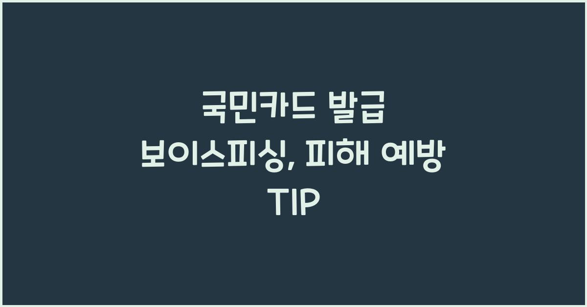 국민카드 발급 보이스피싱