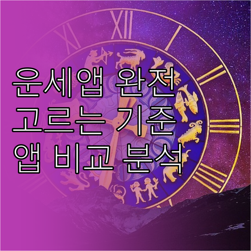 운세 앱 완전 정복: 선택 기준, 활..