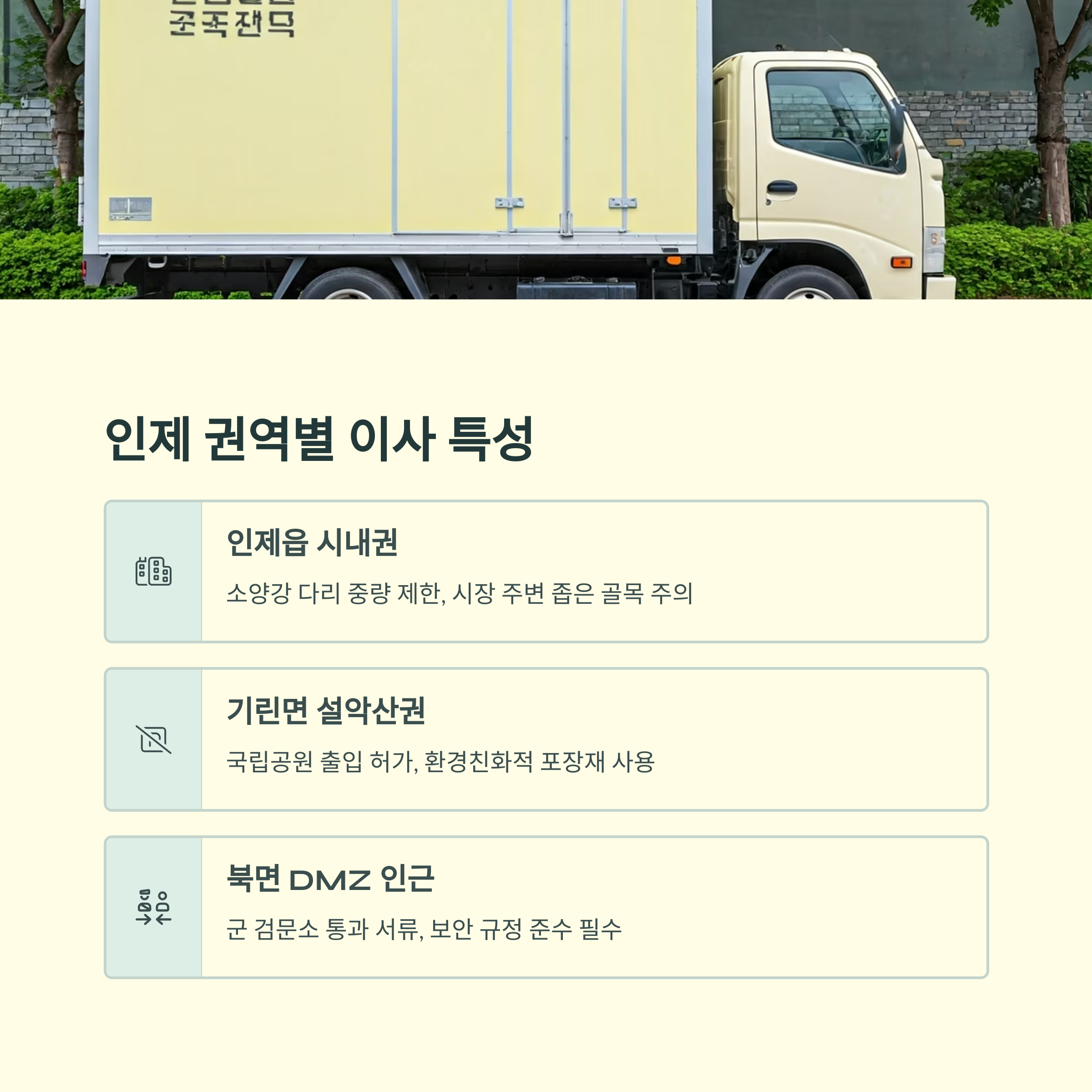 인제 이삿짐센터 구역별 특성