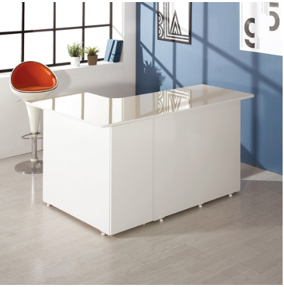 마담뚜하이 아일랜드식탁 바디 & 상판 하이그로시 홈바 미니바 광파 오븐 렌지대 전기밥솥 수납