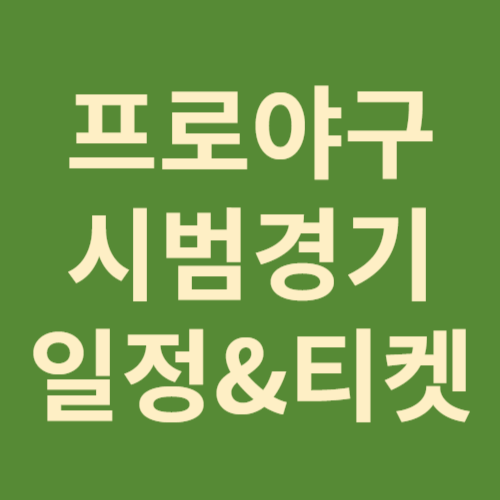 프로야구 시범경기 티켓