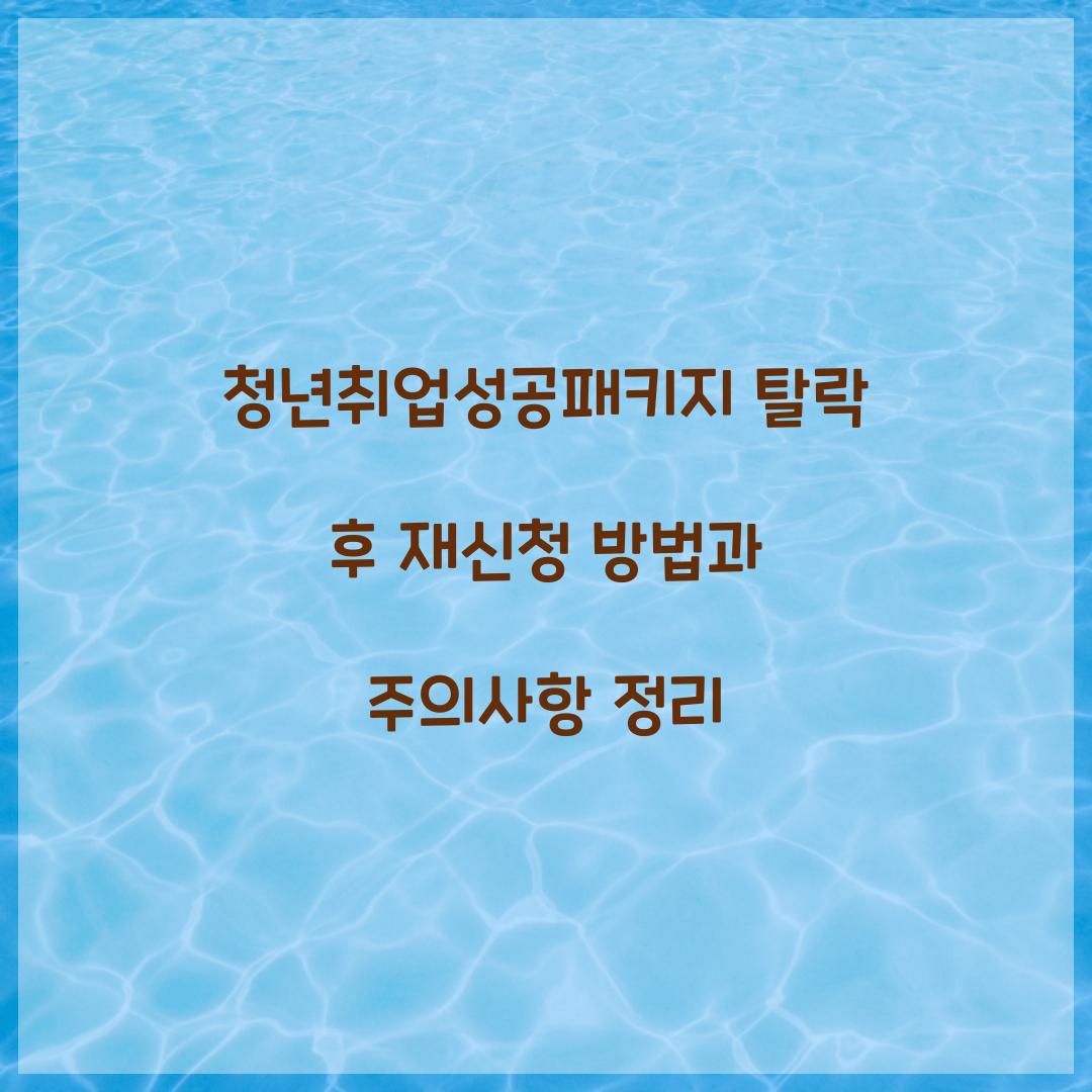 청년취업성공패키지 탈락 후 재신청 가능할까