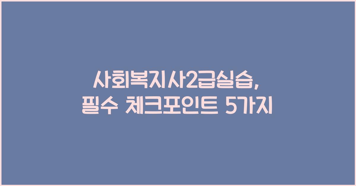 사회복지사2급실습