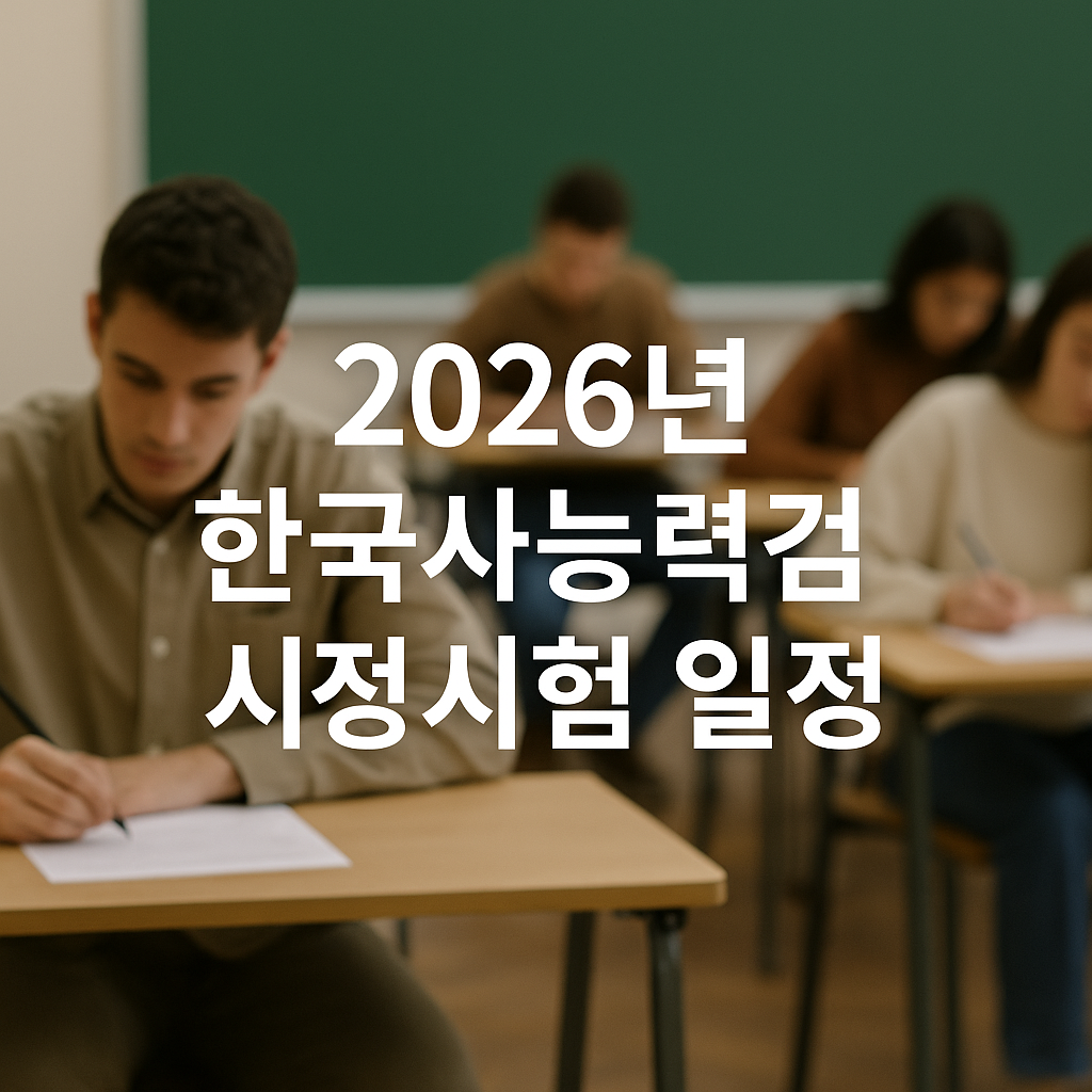2026년 한국사능력검정시험 일정