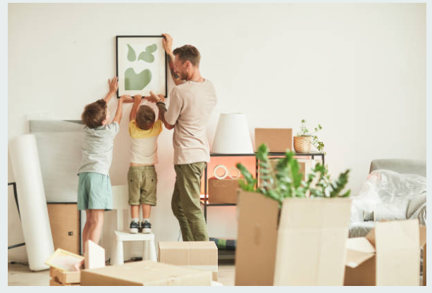 이사짐정리하는 사진