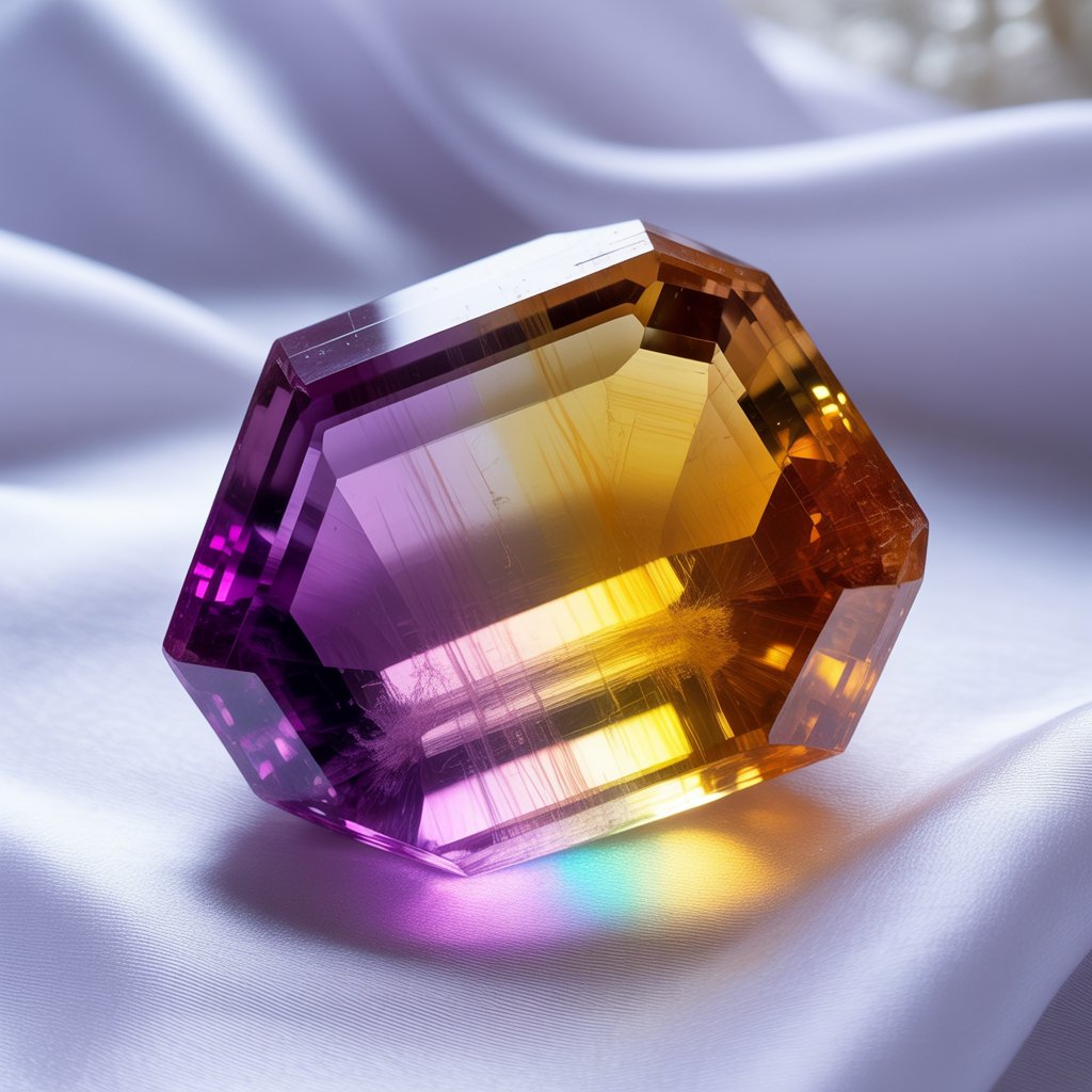 두 개의 색을 품은 석양빛의 하늘과 같은 아메트린(Ametrine) 이야기