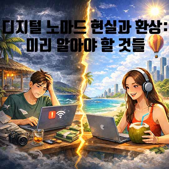 디지털 노마드 현실, 한 달 살기 비용, 자동 수익 만들기, 워케이션 추천, 프리랜서 생존 전략, 발리 노마드, 치앙마이 한 달 살기, 디지털 노마드 직업, 생존 비상금, 지리적 차익