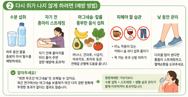 쥐가 나지 않게하는 예방법