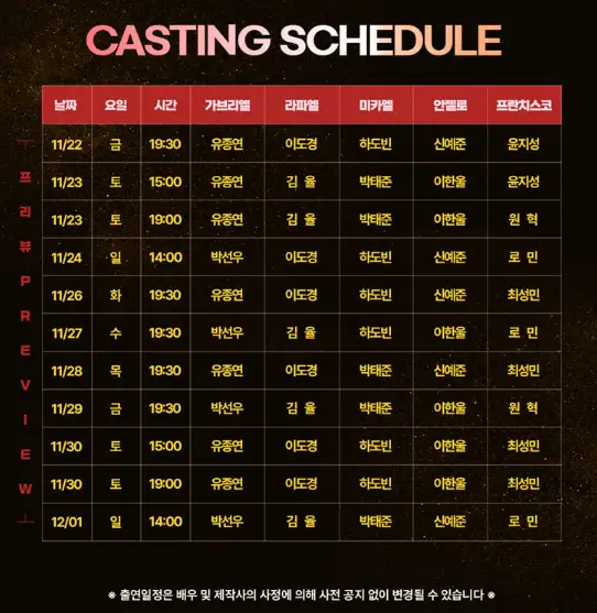 뮤지컬 해피 오! 해피 캐스팅 예매 팁