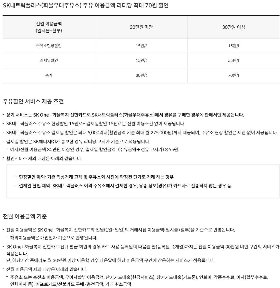 SK One+ 화물복지 신한카드