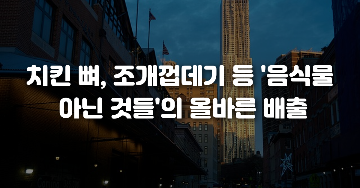 치킨 뼈 조개껍데기 등 음식물 아닌 것들 의 올바른 배출