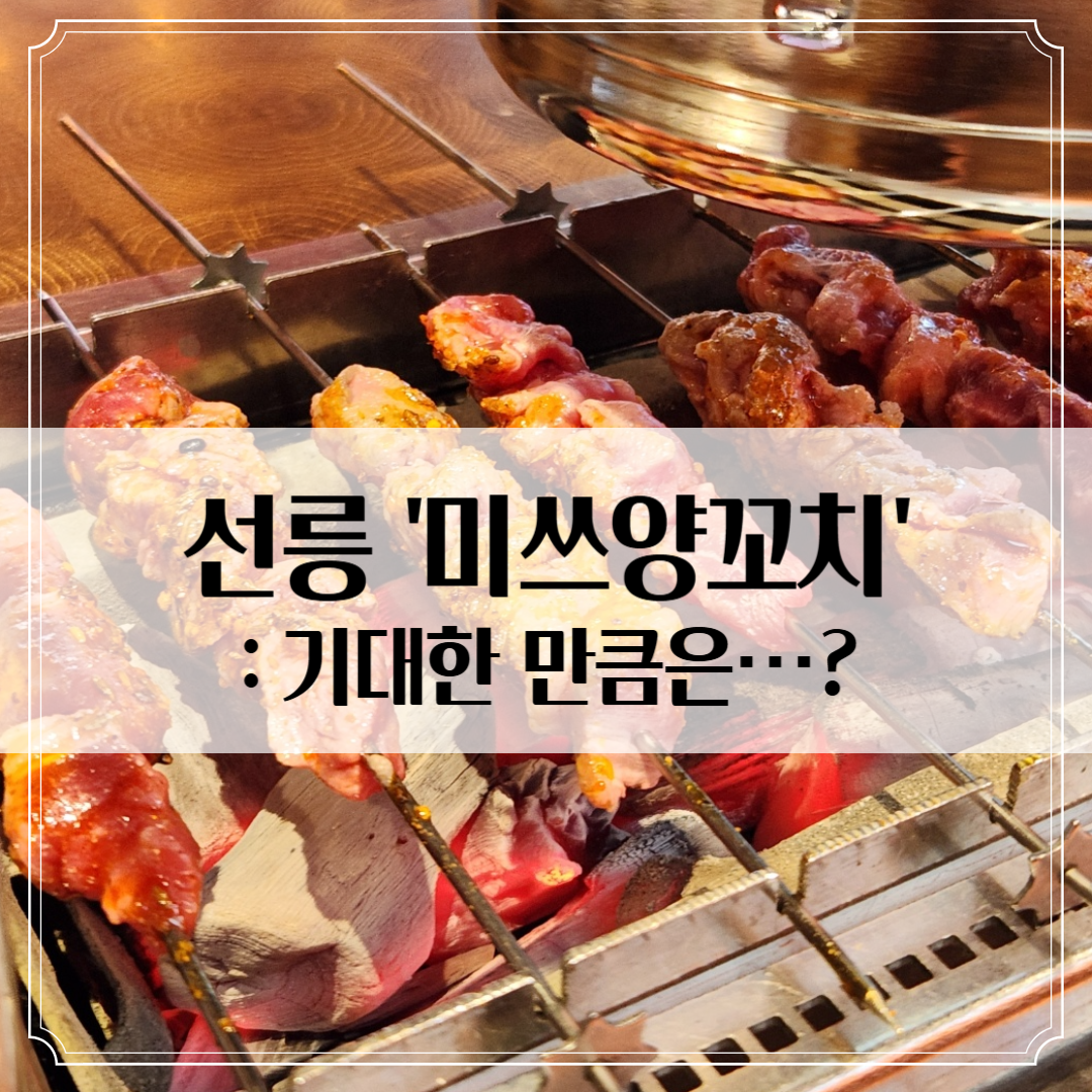선릉 '미쓰양꼬치' 후기 - 기대한 만큼은…?