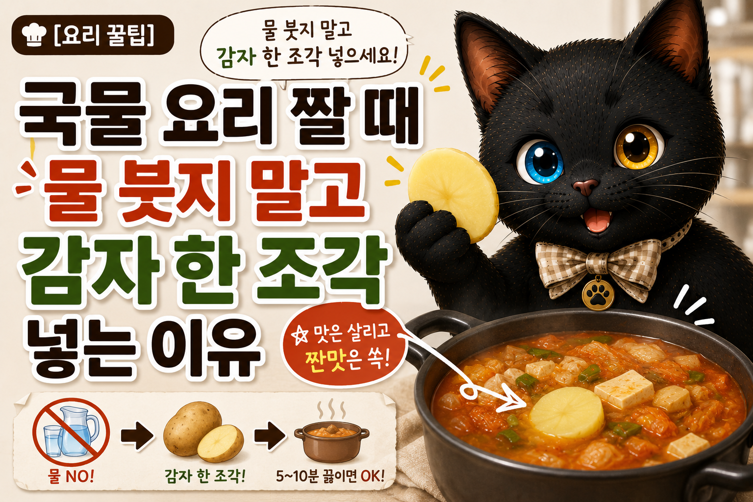 국물 요리가 짜졌을 때 물 붓지 마세요! 감자 한 조각으로 맛을 살리는 쉬운 방법