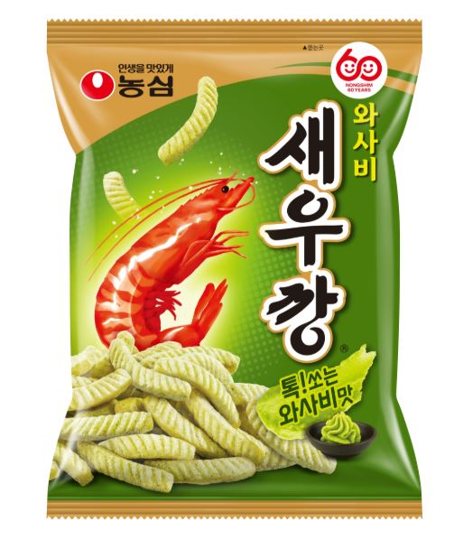 와사비맛 새우깡과자 이미지