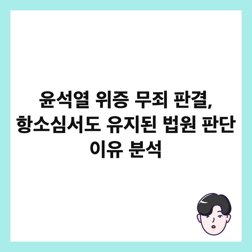 윤석열 위증 무죄 판결, 항소심서도 유지된 법원 판단 이유 분석 썸네일